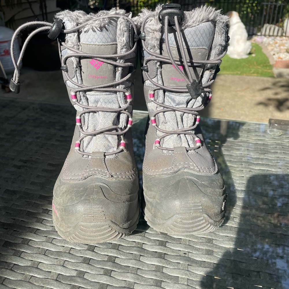 Columbia Kids Gray and Pink Snow Boots